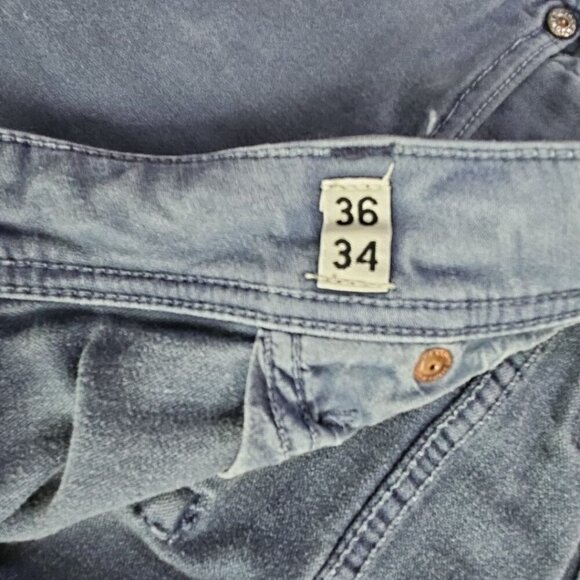 Jack & Jones Jeans Men's Glenn 36x34 Faded Navy Blue Slim Fit Button Fly - Picture 9 of 16